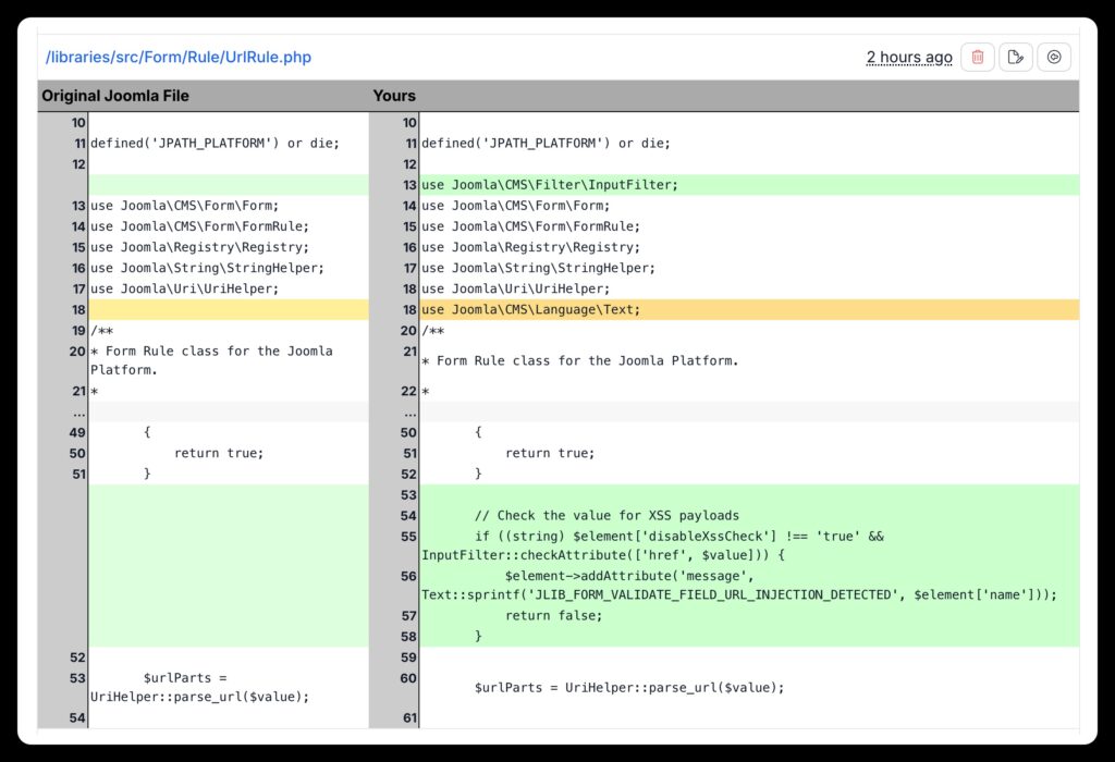 file diff in mySites.guru